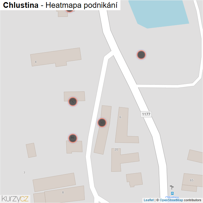 Mapa Chlustina - Firmy v obci.