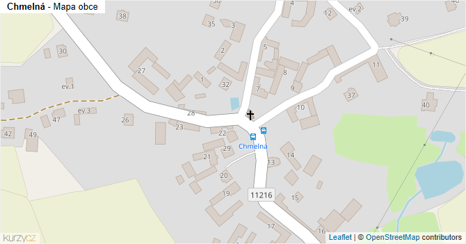 Chmelná - mapa obce