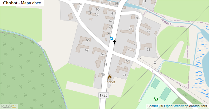 Chobot - mapa obce