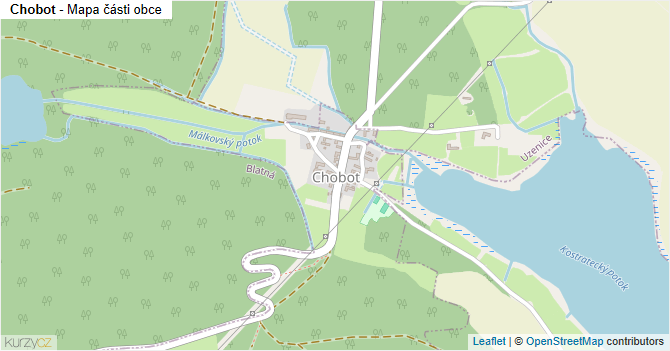 Chobot - mapa části obce