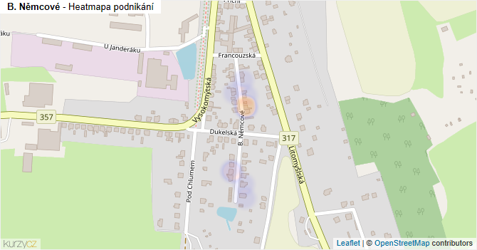 B. Němcové - mapa podnikání