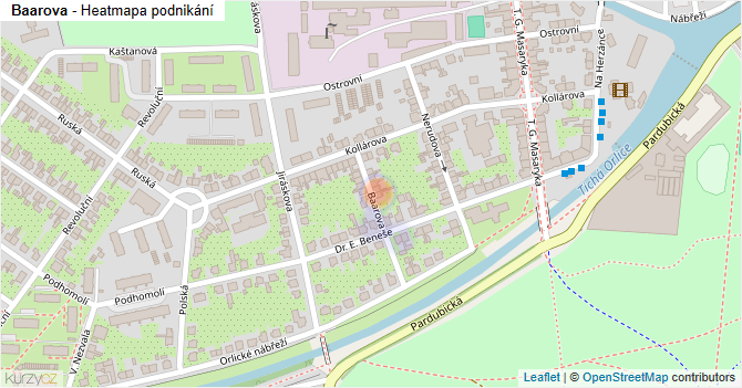 Baarova - mapa podnikání
