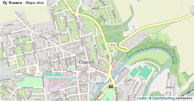 Bj. Krawce - mapa ulice