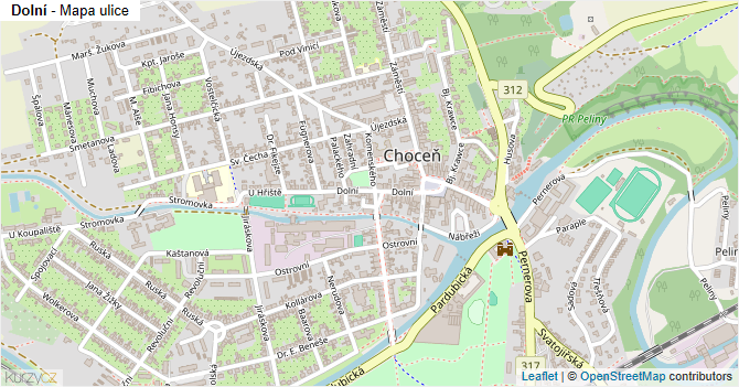 Dolní - mapa ulice