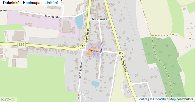 Dukelská - mapa podnikání