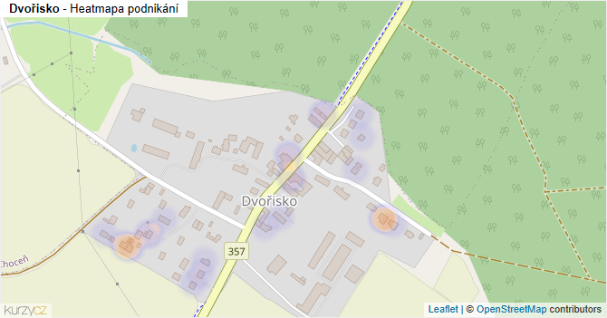 Dvořisko - mapa podnikání