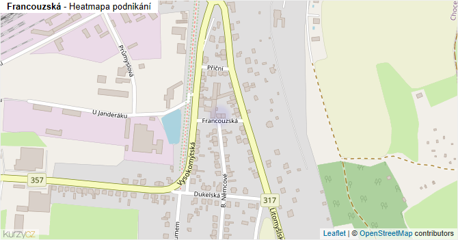 Francouzská - mapa podnikání
