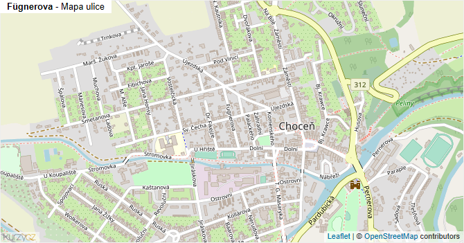 Fügnerova - mapa ulice