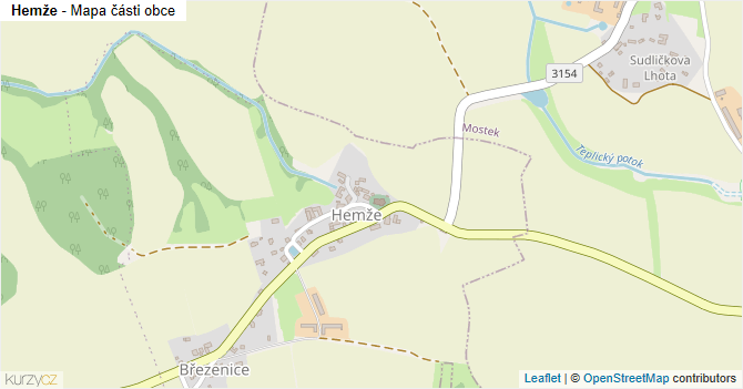 Hemže - mapa části obce