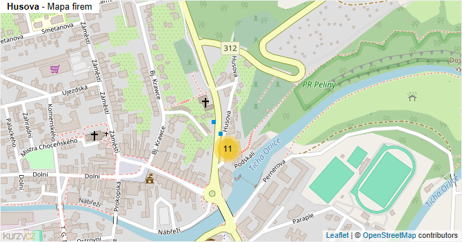 Husova - mapa firem