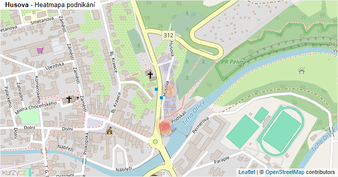 Husova - mapa podnikání