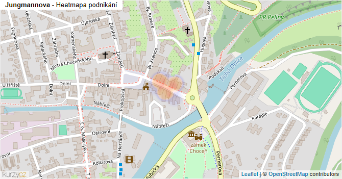 Jungmannova - mapa podnikání