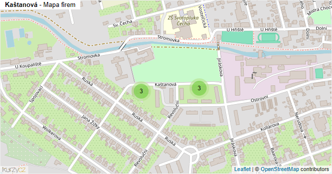 Kaštanová - mapa firem