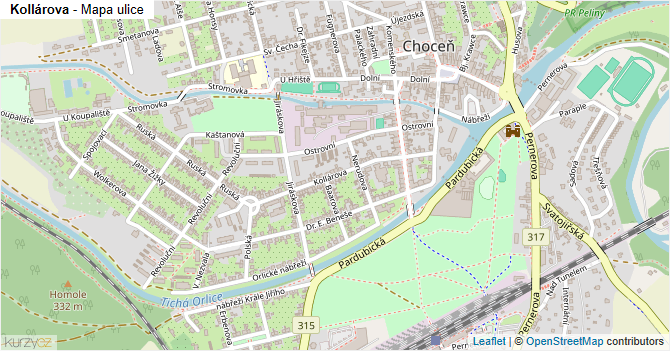 Kollárova - mapa ulice