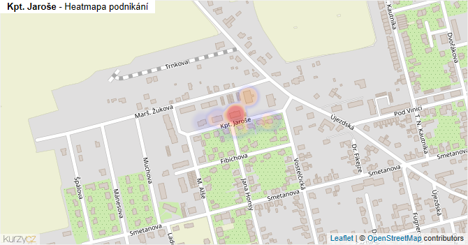 Kpt. Jaroše - mapa podnikání