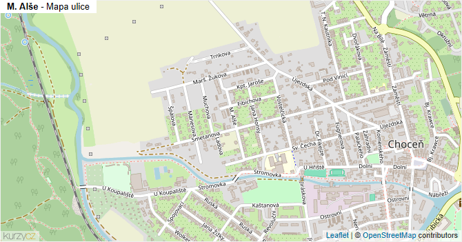 M. Alše - mapa ulice