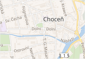 Mánesova v obci Choceň - mapa ulice