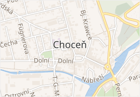 Muchova v obci Choceň - mapa ulice