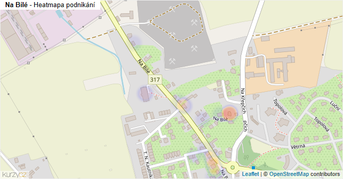 Na Bílé - mapa podnikání