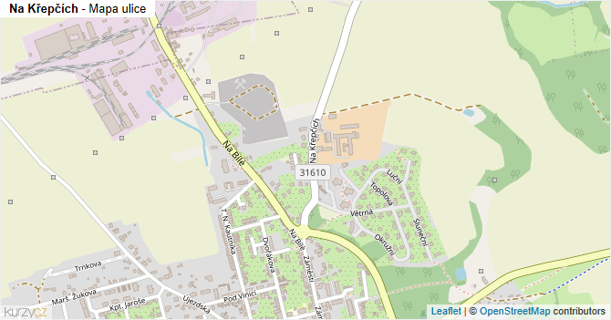 Na Křepčích - mapa ulice