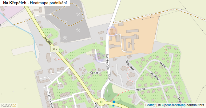 Na Křepčích - mapa podnikání