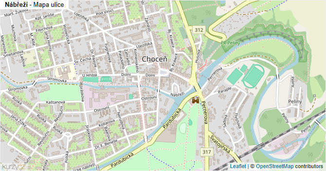 Nábřeží - mapa ulice