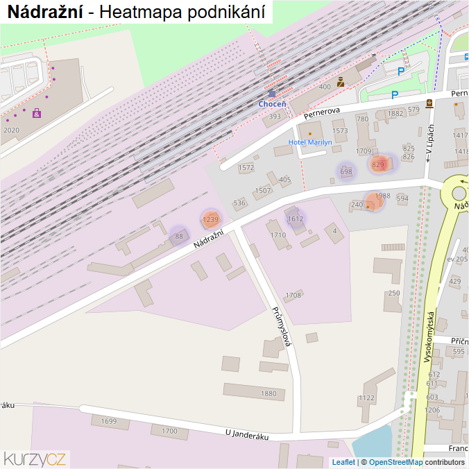 Mapa Nádražní - Firmy v ulici.