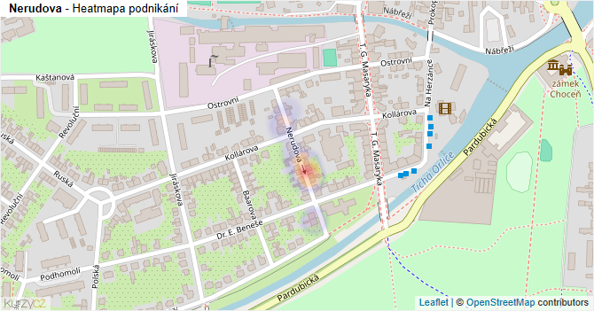 Nerudova - mapa podnikání