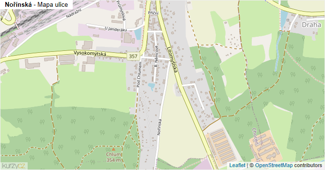Nořínská - mapa ulice