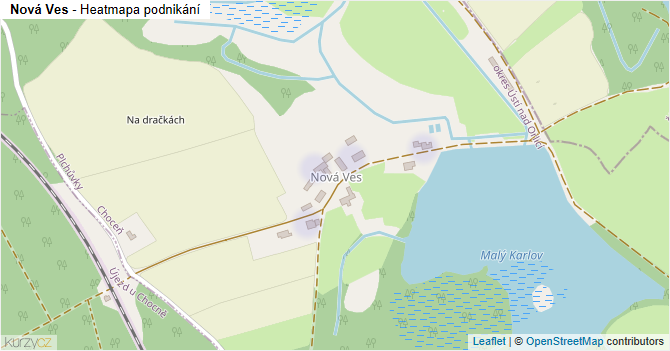 Nová Ves - mapa podnikání