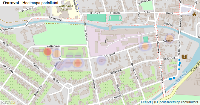 Ostrovní - mapa podnikání