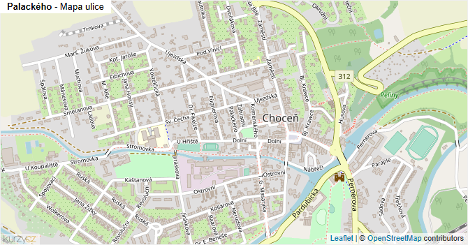 Palackého - mapa ulice