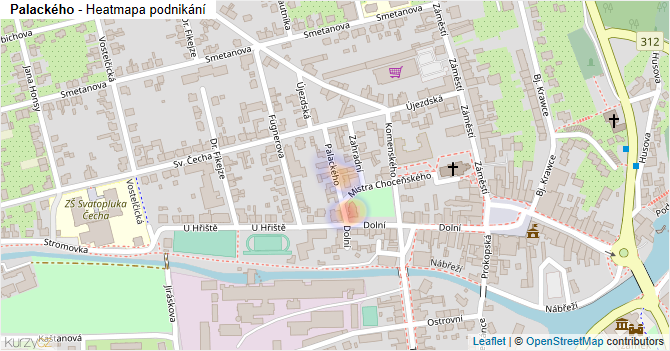 Palackého - mapa podnikání