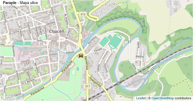 Paraple - mapa ulice