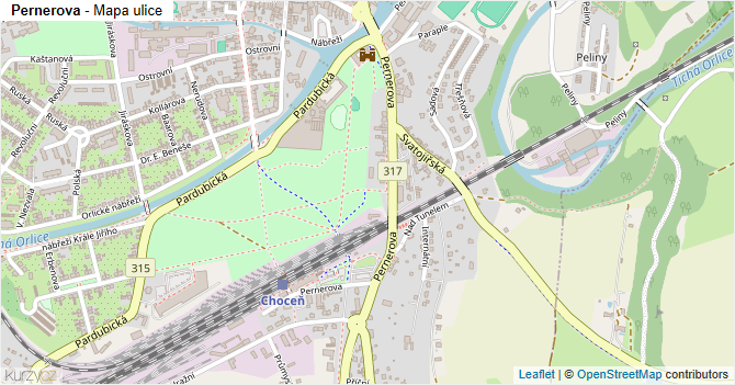 Pernerova - mapa ulice