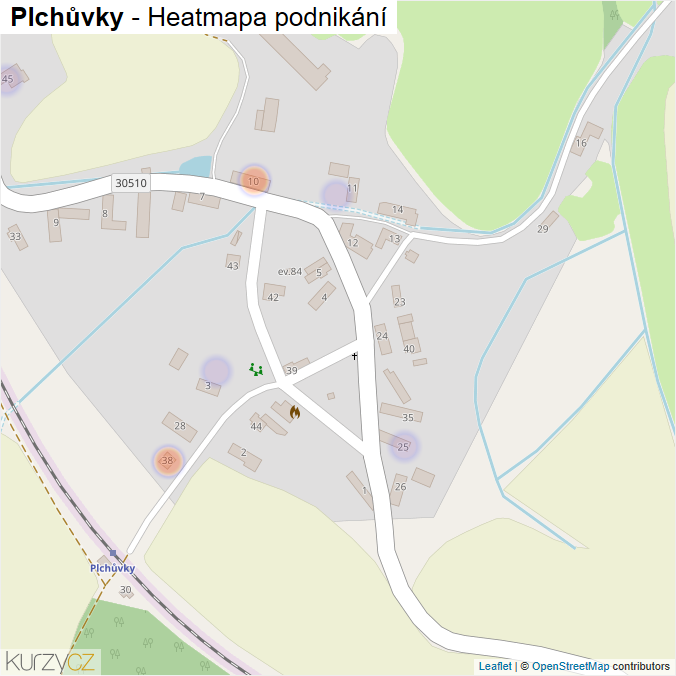 Mapa Plchůvky - Firmy v části obce.