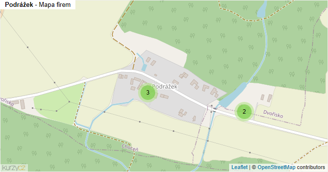 Podrážek - mapa firem