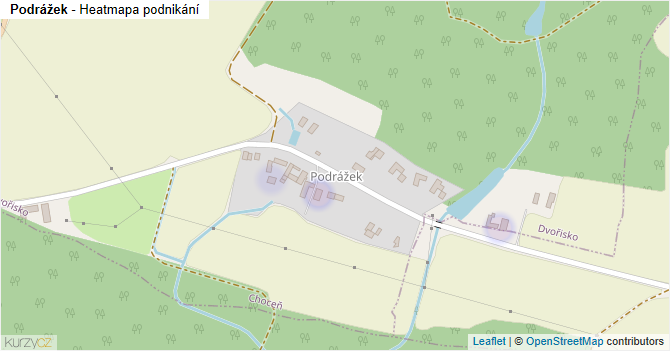 Podrážek - mapa podnikání