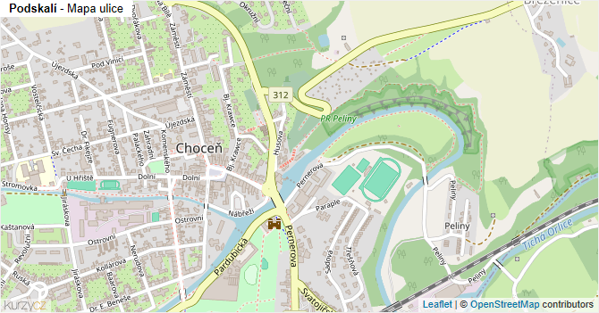 Podskalí - mapa ulice