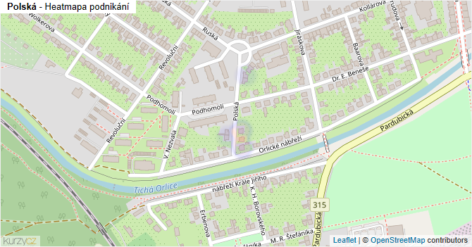 Polská - mapa podnikání