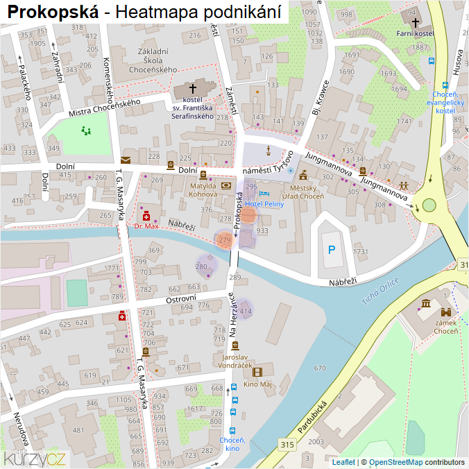Mapa Prokopská - Firmy v ulici.