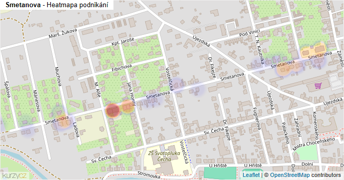 Smetanova - mapa podnikání