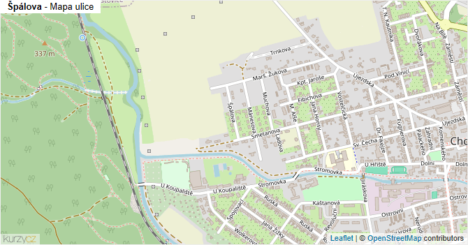 Špálova - mapa ulice