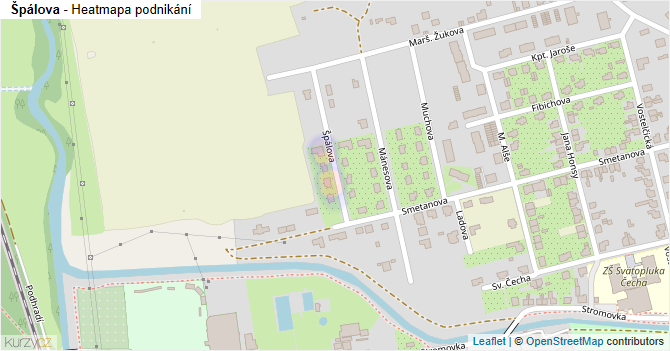 Špálova - mapa podnikání