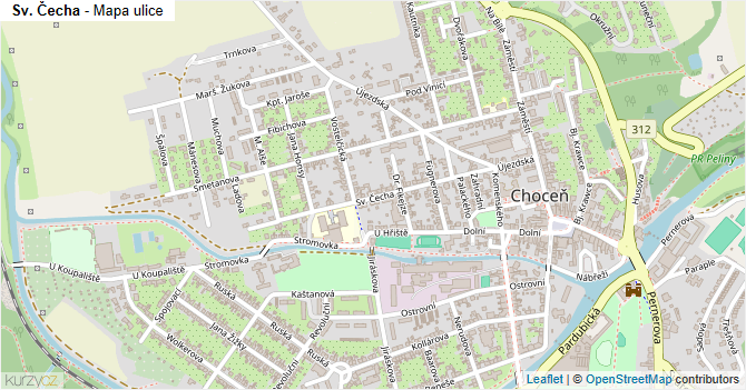 Sv. Čecha - mapa ulice