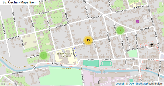 Sv. Čecha - mapa firem