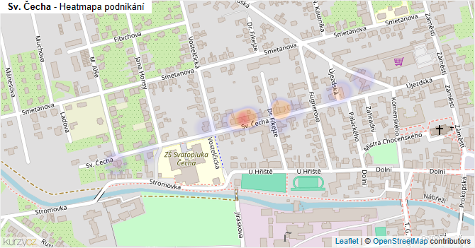 Sv. Čecha - mapa podnikání