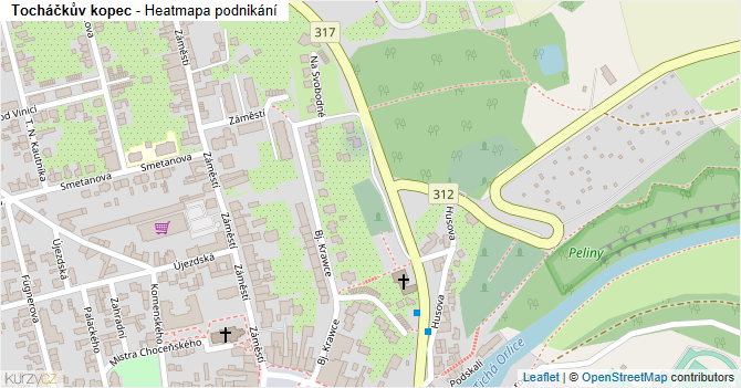 Tocháčkův kopec - mapa podnikání