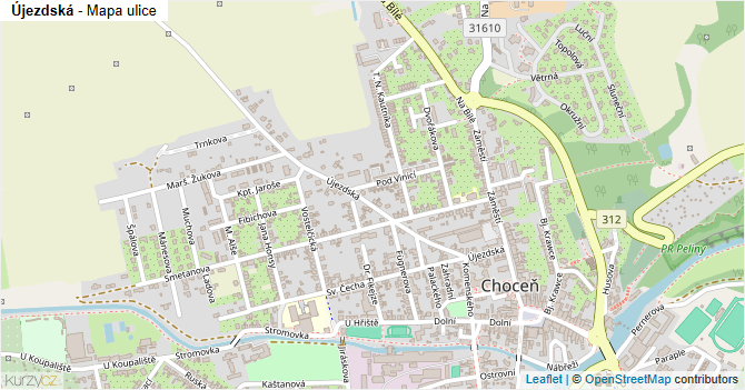 Újezdská - mapa ulice