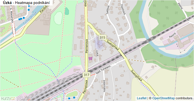 Úzká - mapa podnikání